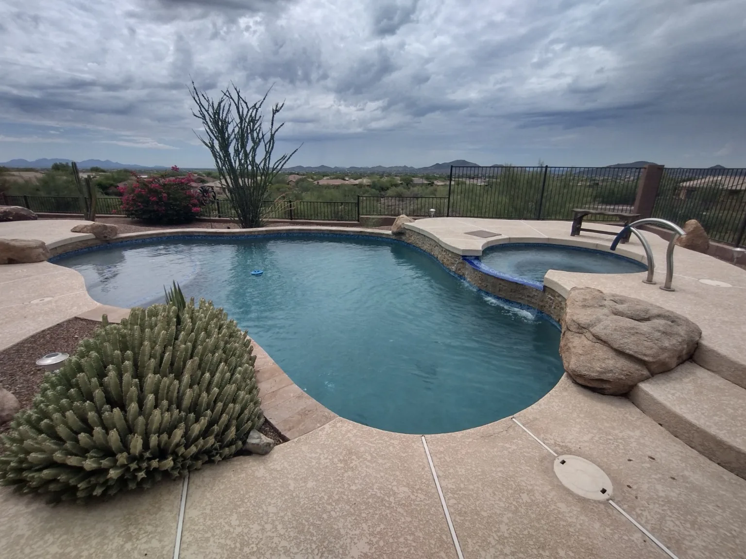 Clean pool overlooking Arizona desert