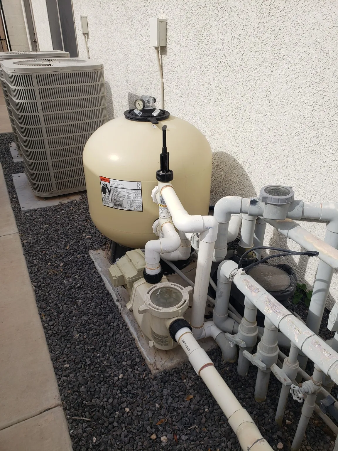 Pool filter and plumbing equipment